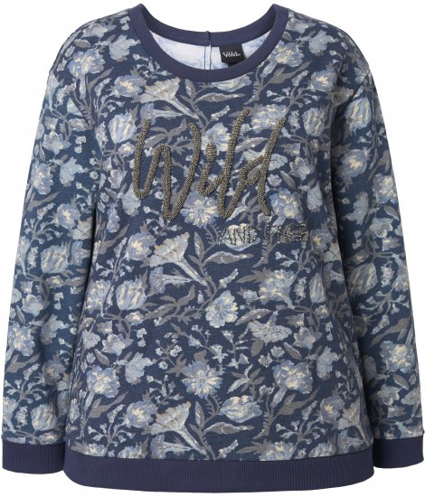 Ulla Popken Wild And Free Beaded Sweatshirt Navy - Ulla Popken - 