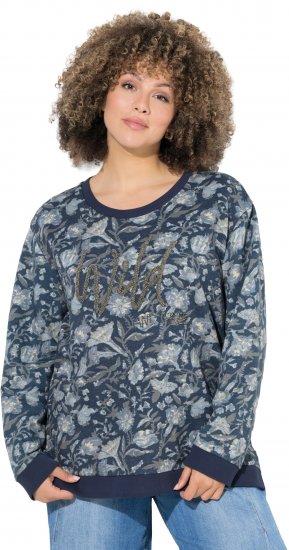 Ulla Popken Wild And Free Beaded Sweatshirt Navy - Ulla Popken - 