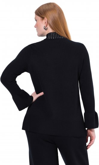Ulla Popken Flared Sleeve Turtleneck Sweater Black - Sweatshirts & hoodies - 