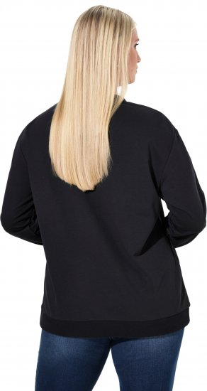 Ulla Popken Sparkling Sequin Bows Christmas Sweatshirt Black - Sweatshirts & hoodies - 