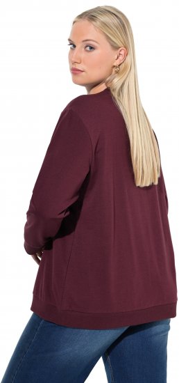 Ulla Popken Sparkling Sequin Bows Christmas Sweatshirt Plum - Sweatshirts & hoodies - 