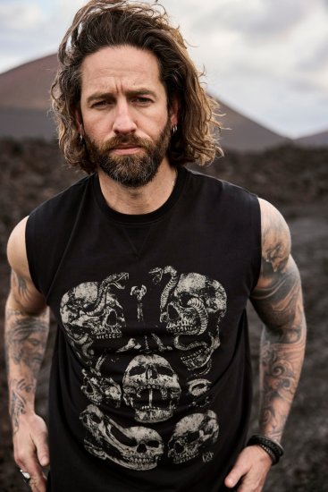 JP1880 Tanktop Skulls Black - T-shirts - T-shirts Homme Grande Taille