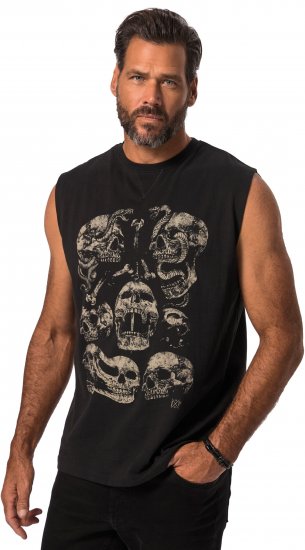 JP1880 Tanktop Skulls Black - T-shirts - T-shirts Homme Grande Taille