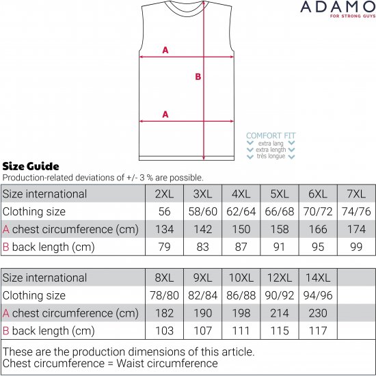 Adamo Motiv Florida Tank Top Black - T-shirts sans manches - T-shirts Sans Manches Homme Grandes Tailles