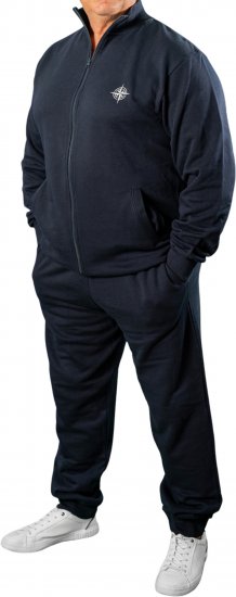 20 Nodi Mistral Tracksuit in Combed Fleece Cotton Navy - Survêtements - Survêtements homme grande taille
