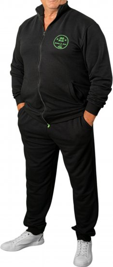 20 Nodi Ostro Stretch Fleece Cotton Tracksuit Black - Survêtements - Survêtements homme grande taille