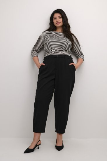 Kaffe Curve Merla Pantalon Noir profond - Jeans & Pantalons Femme Grandes Tailles – Plus Size - 