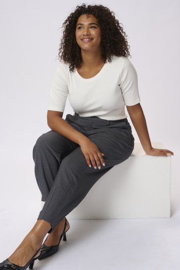 Kaffe Curve Merla Pantalon Dark Grey Melange - Jeans & Pantalons Femme Grandes Tailles – Plus Size - 