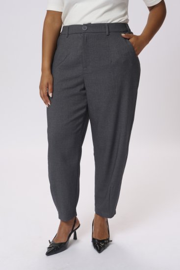 Kaffe Curve Merla Pantalon Dark Grey Melange - Jeans & Pantalons Femme Grandes Tailles – Plus Size - 