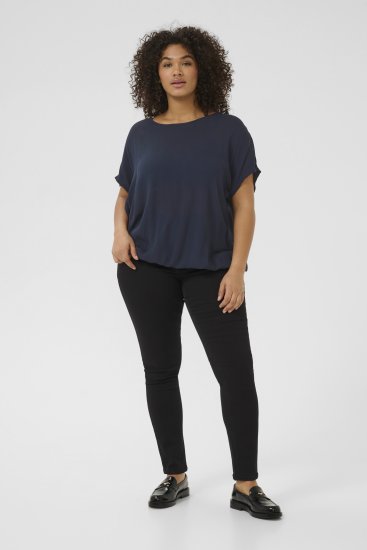 Kaffe Curve Ami Stanley Manches courtes Bleu marine minuit - T-shirts - 