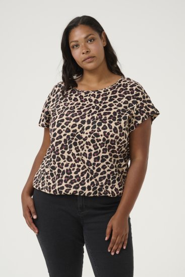 Kaffe Curve Sonna Stanley Top Imprimé léopard - T-shirts - 