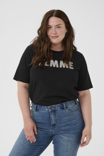 Kaffe Curve Ariana T-Shirt Black - T-shirts - 