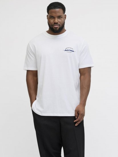 Jack & Jones Brandon T-Shirt White - T-shirts - T-shirts Homme Grande Taille
