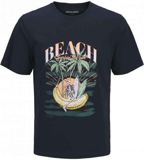 Jack & Jones King Crew Neck T-Shirt Navy - T-shirts avec impression - 