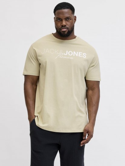 Jack & Jones Blaneo Short Sleeve T-shirt Beige - T-shirts - T-shirts Homme Grande Taille
