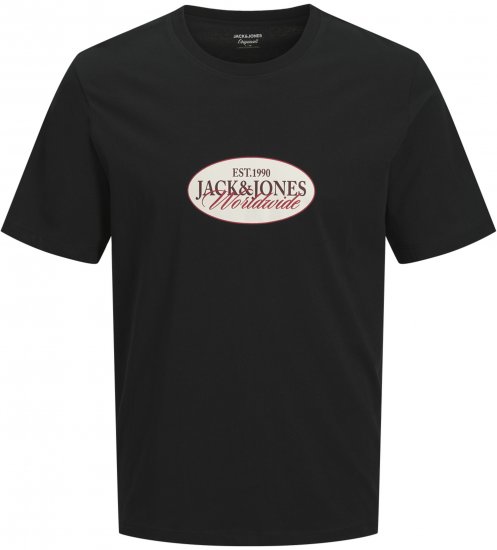Jack & Jones Catskills Worldwide T-shirt Noir - T-shirts - T-shirts Homme Grande Taille