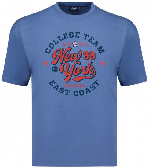 Adamo College Comfort Fit T-Shirt Blue - T-shirts avec impression - 