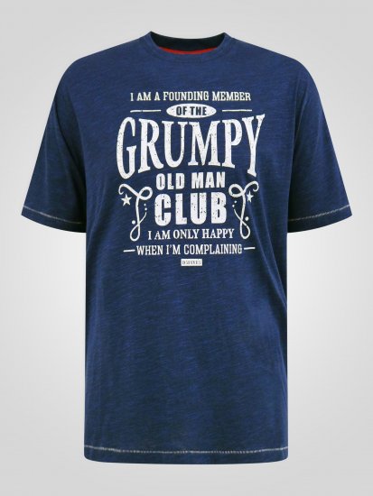 D555 Cooper Grumpy Old Man Printed T-Shirt Navy - T-shirts avec impression - 