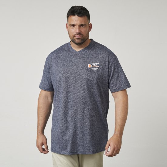 North Latitude 61124 T-Shirt Rayé Bleu Marine - T-shirts - T-shirts Homme Grande Taille