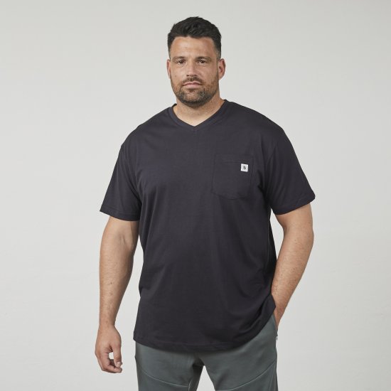 North Latitude 61322 T-Shirt Col V Noir - T-shirts - T-shirts Homme Grande Taille