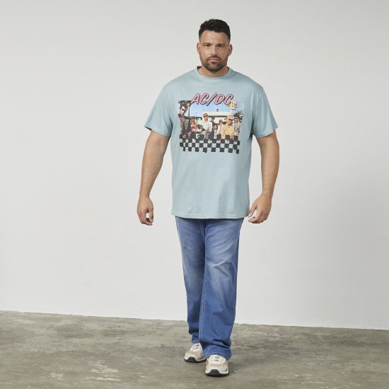 North Latitude 61352 AC/DC T-Shirt Bleu Poussière - T-shirts - T-shirts Homme Grande Taille