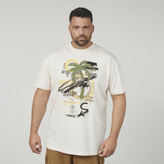 North Latitude 61360 Palm Printed T-Shirt Off White - T-shirts avec impression - 