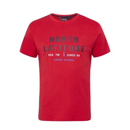 North Latitude Logo T-Shirt Red - T-shirts - T-shirts Homme Grande Taille