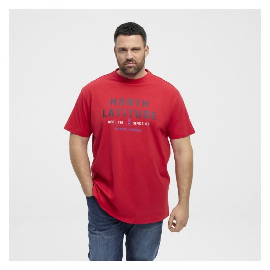 North Latitude Logo T-Shirt Red - T-shirts - T-shirts Homme Grande Taille