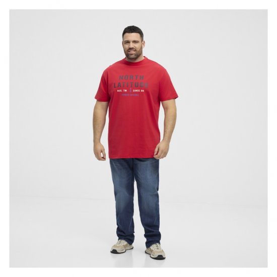 North Latitude Logo T-Shirt Red - T-shirts - T-shirts Homme Grande Taille
