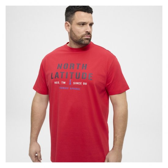 North Latitude Logo T-Shirt Red - T-shirts - T-shirts Homme Grande Taille