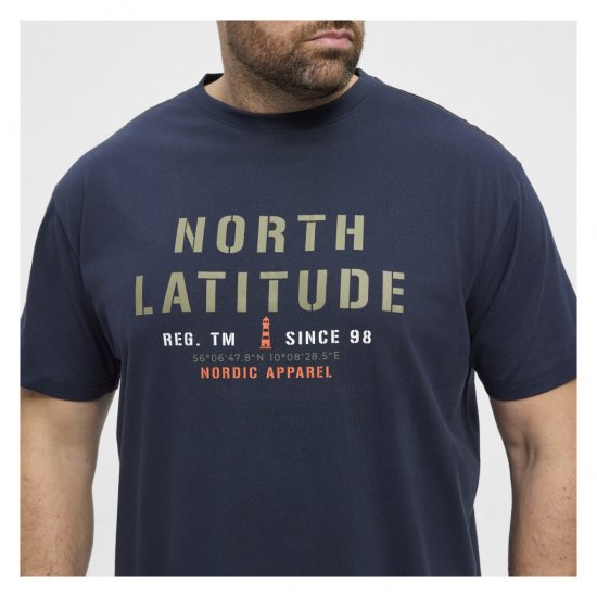 North Latitude Logo T-Shirt Navy - T-shirts - T-shirts Homme Grande Taille