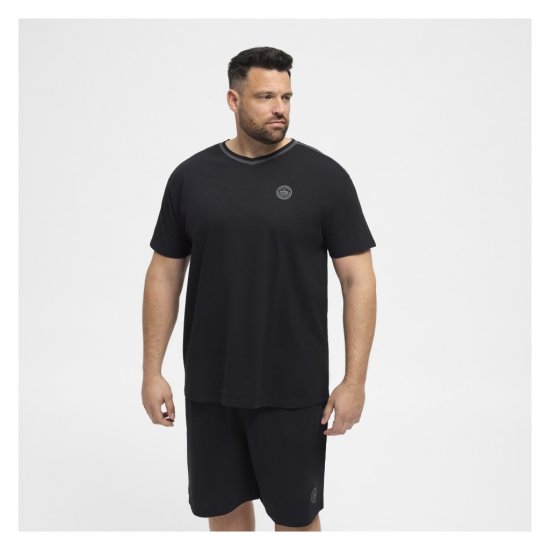 North Latitude Pyjama T-Shirt V-Neck Short Sleeve Black - Pyjamas/vêtements de détente - Pyjamas Grande Taille pour Hommes