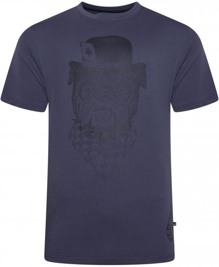 Kam Jeans 5794 Bulldog Printed T-Shirt Navy - T-shirts avec impression - 
