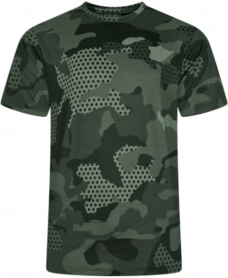 Kam Jeans AP016 Camo Technical T-Shirt Charcoal - T-shirts avec impression - 