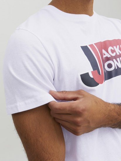 Jack & Jones Logan T-Shirt White - T-shirts - T-shirts Homme Grande Taille