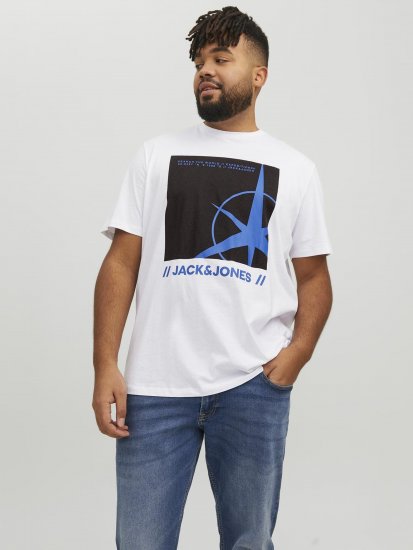 Jack & Jones Conrad T-Shirt White - T-shirts - T-shirts Homme Grande Taille