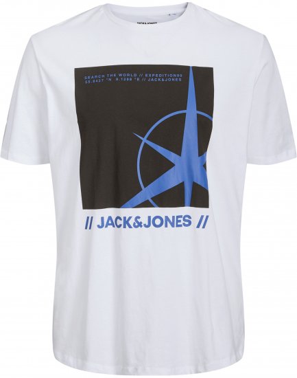 Jack & Jones Conrad T-Shirt White - T-shirts - T-shirts Homme Grande Taille