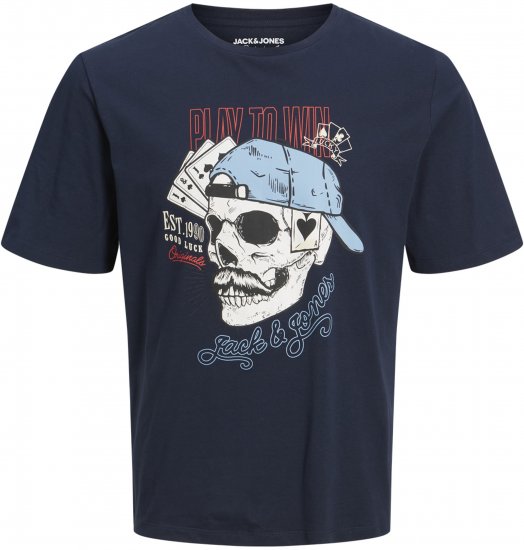 Jack & Jones Roxbury T-Shirt Navy - T-shirts - T-shirts Homme Grande Taille