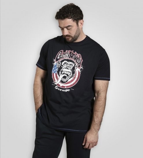 D555 Birkenhead T-Shirt Gas Monkey Garage Navy - T-shirts - T-shirts Homme Grande Taille