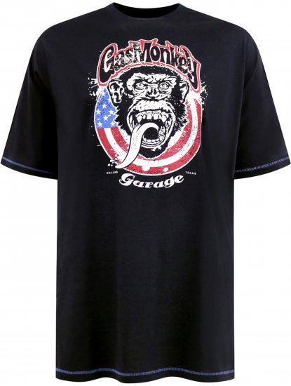 D555 Birkenhead T-Shirt Gas Monkey Garage Navy - T-shirts - T-shirts Homme Grande Taille