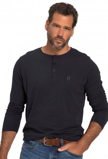 JP1880 Henley T-Shirt Long Sleeve Dark Navy TALL - VÊTEMENTS HOMME MT-6XLT - Vêtements Tall Homme