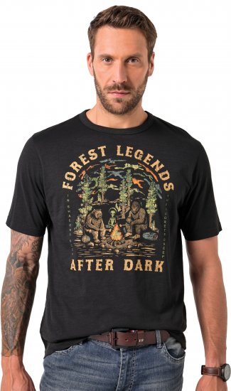 JP1880 T-Shirt Short Sleeve Forest Legends Black - T-shirts - T-shirts Homme Grande Taille