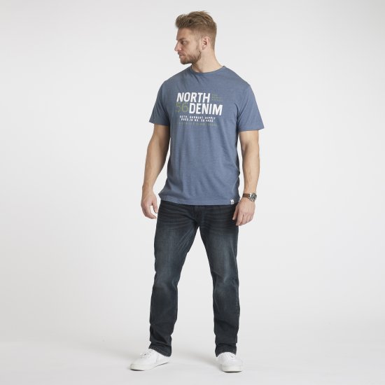 North Latitude Denim Printed T-Shirt Blue Melange TALL - TALL T-shirts - 