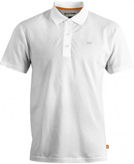 Motley Denim Bratislava Polo White - Polos - Polos homme grande taille