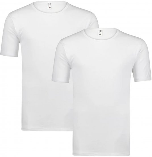 Adamo Royal Fine Ribbed Under-T-shirt 2-Pack White - Sous-vêtements & bain - Sous-vêtements Grande Taille