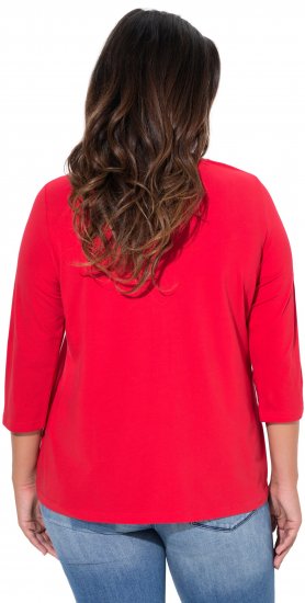 Ulla Popken Floral Graphic V-Neck Tee Lychee - T-shirts imprimés pour femme - 