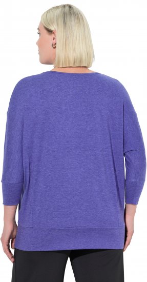 Ulla Popken Quick Drying Batwing Sleeve Tee Blueberry - T-shirts imprimés pour femme - 