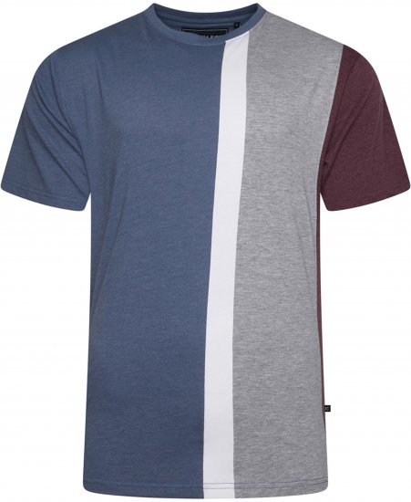 Kam Jeans 5782 Cut and Saw Vertical Stripe Tee Indigo - T-shirts - T-shirts Homme Grande Taille