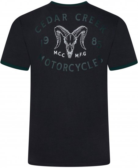 Kam Jeans 5793 Cedar Creek Reverse Print Tee Black - T-shirts - T-shirts Homme Grande Taille