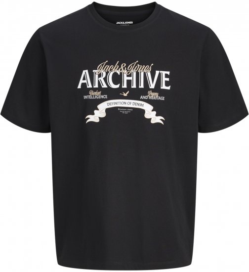 Jack & Jones Dover Denim O-Neck T-Shirt Black - T-shirts - T-shirts Homme Grande Taille